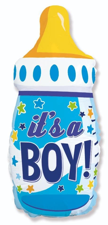 Фолиев балон синьо бебешко шише It`s a boy