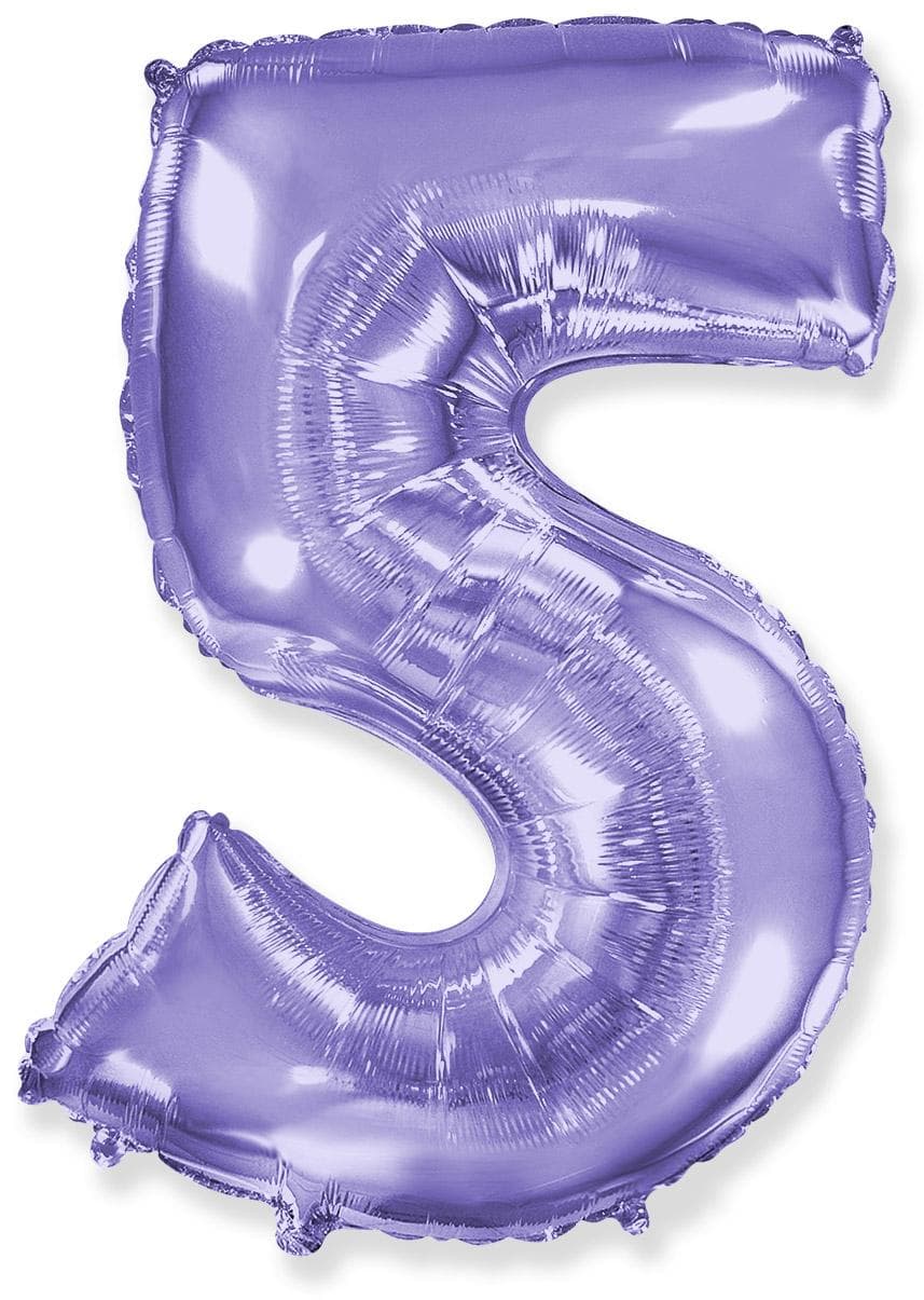 Фолиева цифра лилава ''5'' с височина 103 см