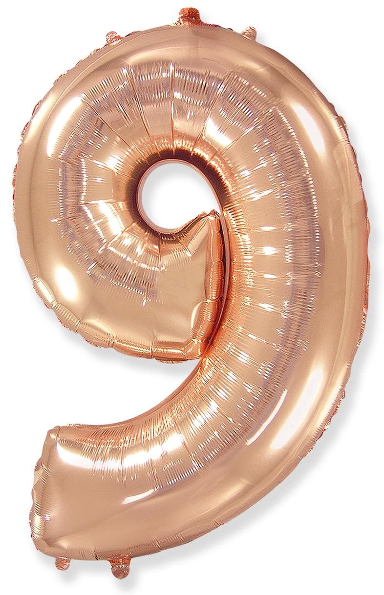 Фолиева цифра розово злато(rose gold) ''9'' с височина 103 см