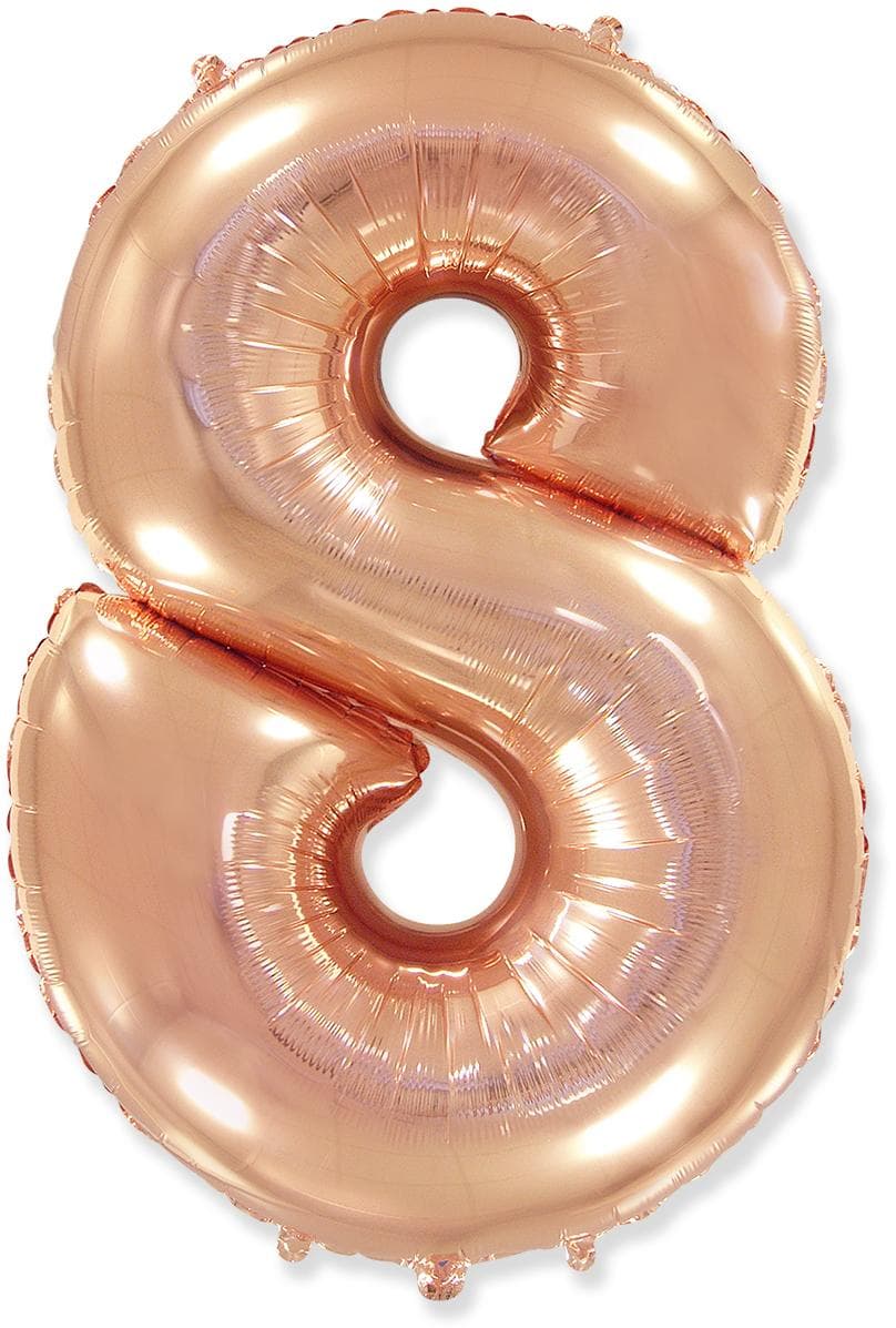 Фолиева цифра розово злато(rose gold) ''8'' с височина 103 см