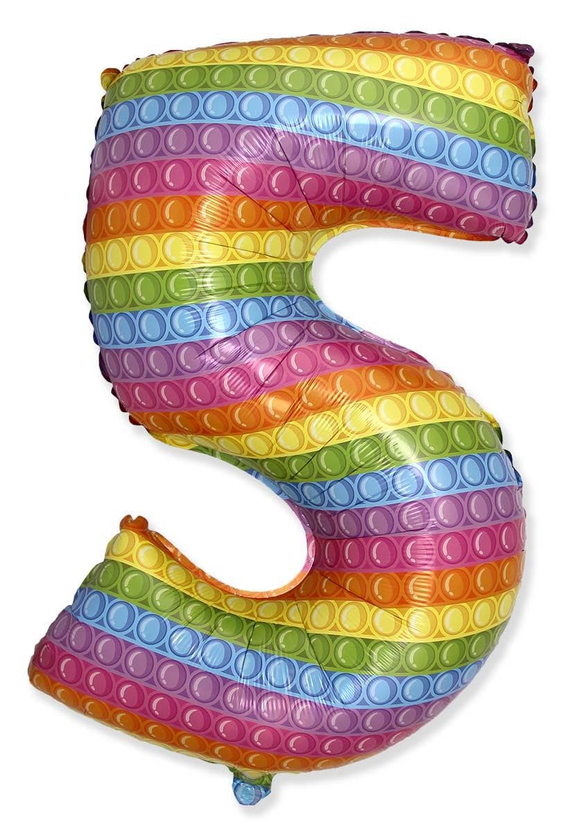 Фолиева цифра pop it ''5'' с височина 76см