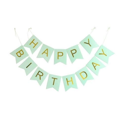 Парти надпис Happy birthday в мента