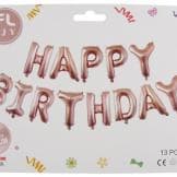 Фолиев надпис Happy birthday розово злато
