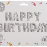 Фолиев надпис Happy birthday сребърен