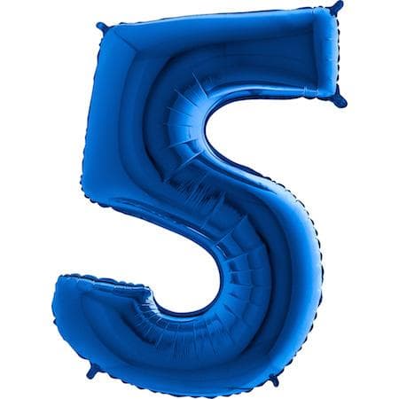 Фолиева цифра синя ''5'' с височина 103 см