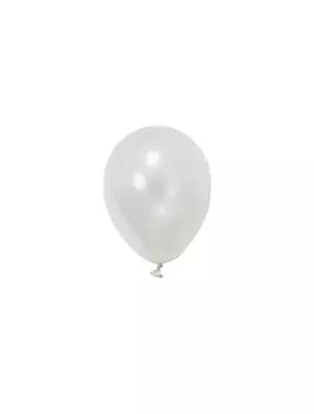 Металик Бяло – 13 см (5 инча) – 100 броя – Balonevi