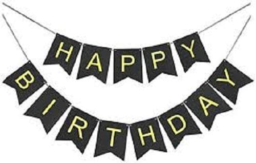 Парти надпис Happy birthday в черно