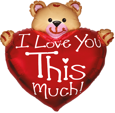 Фолиев балон Мече със сърце I Love You This Much