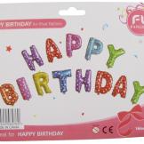 Фолиев надпис Happy birthday шарен