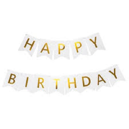 Парти надпис Happy birthday в сребърно
