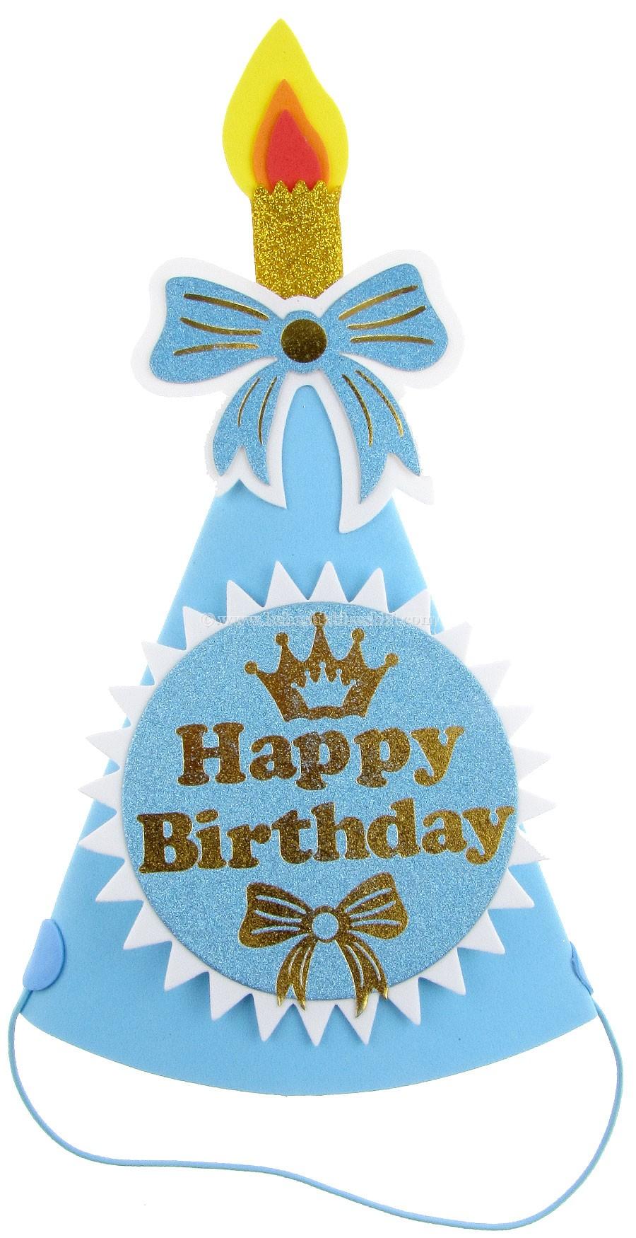 ШАПКА HAPPY BIRTHDAY СВЕЩ СИНЯ