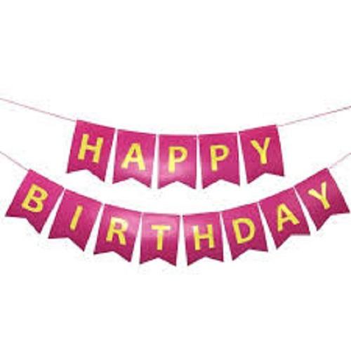 Парти надпис Happy birthday в циклама