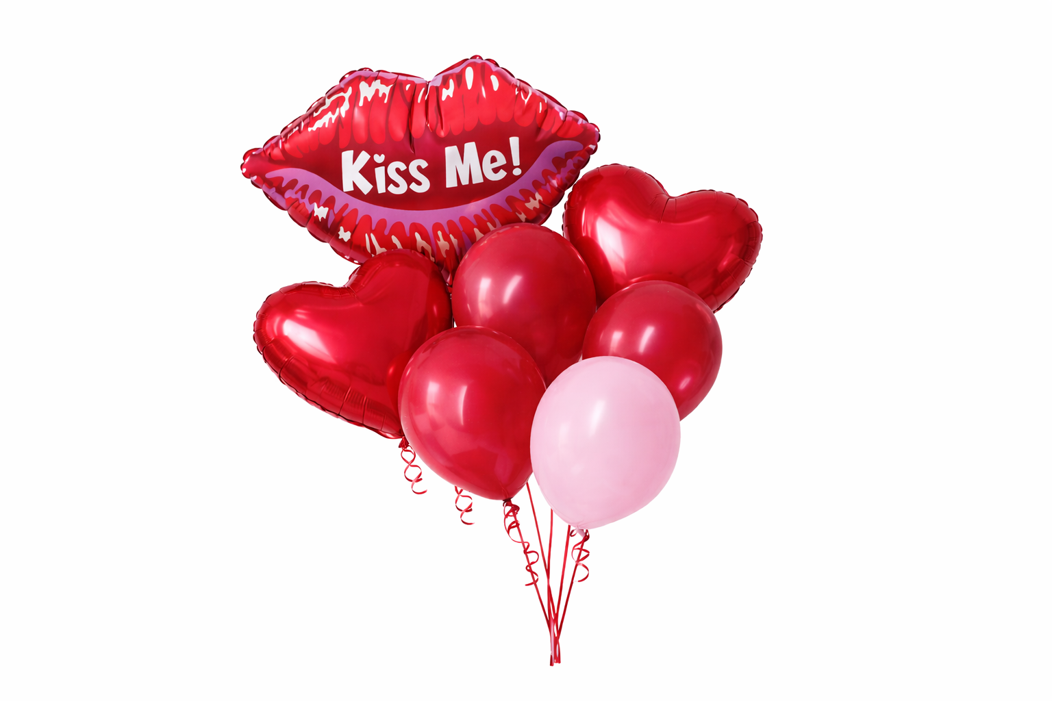Комплект балони за Свети Валентин – сърца и Kiss Me