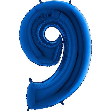 Фолиева цифра синя ''9'' с височина 103 см