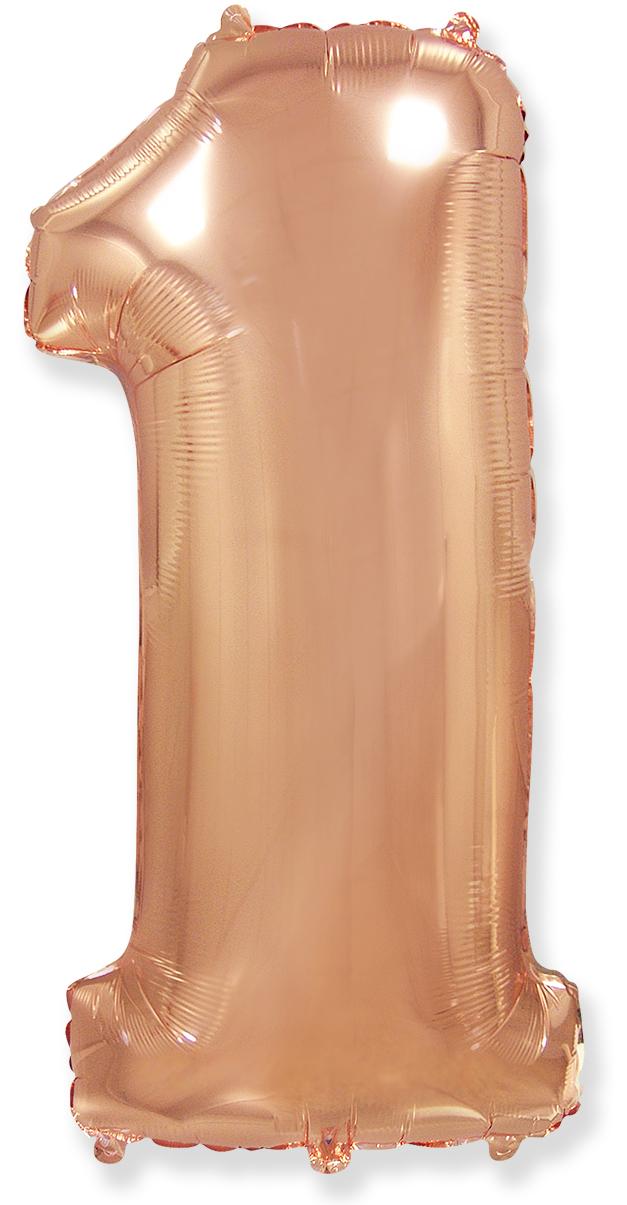 Фолиева цифра розово злато(rose gold) ''1'' с височина 103 см