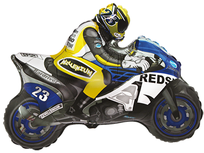 Фолиев балон Moto Racing – състезателен мотор (син)
