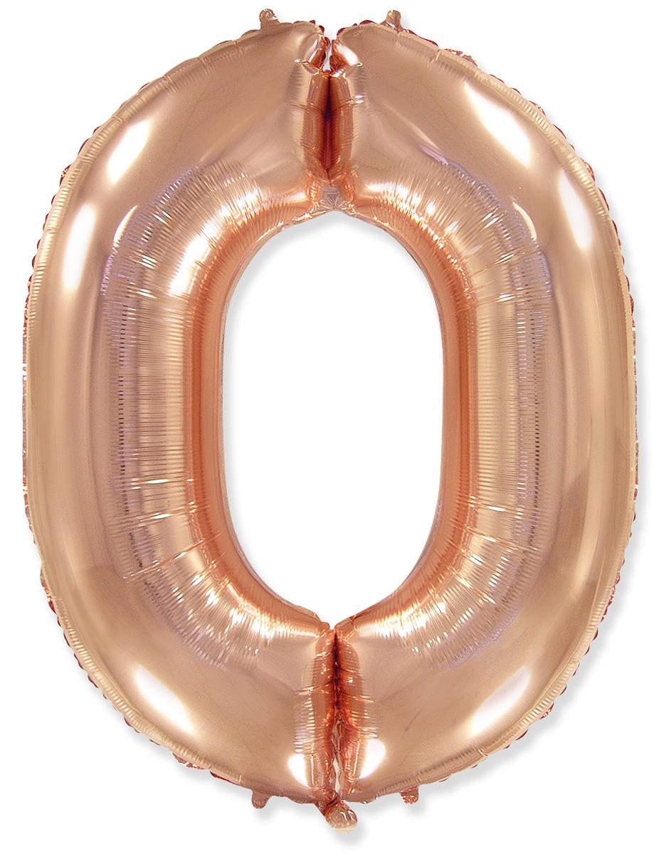 Фолиева цифра розово злато(rose gold) ''0'' с височина 103 см