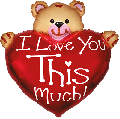 Фолиев балон Мече със сърце I Love You This Much