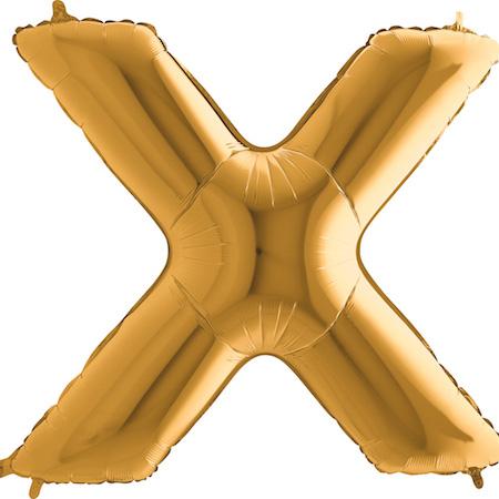 Фолиева буква златна ''X'' с височина 103 см