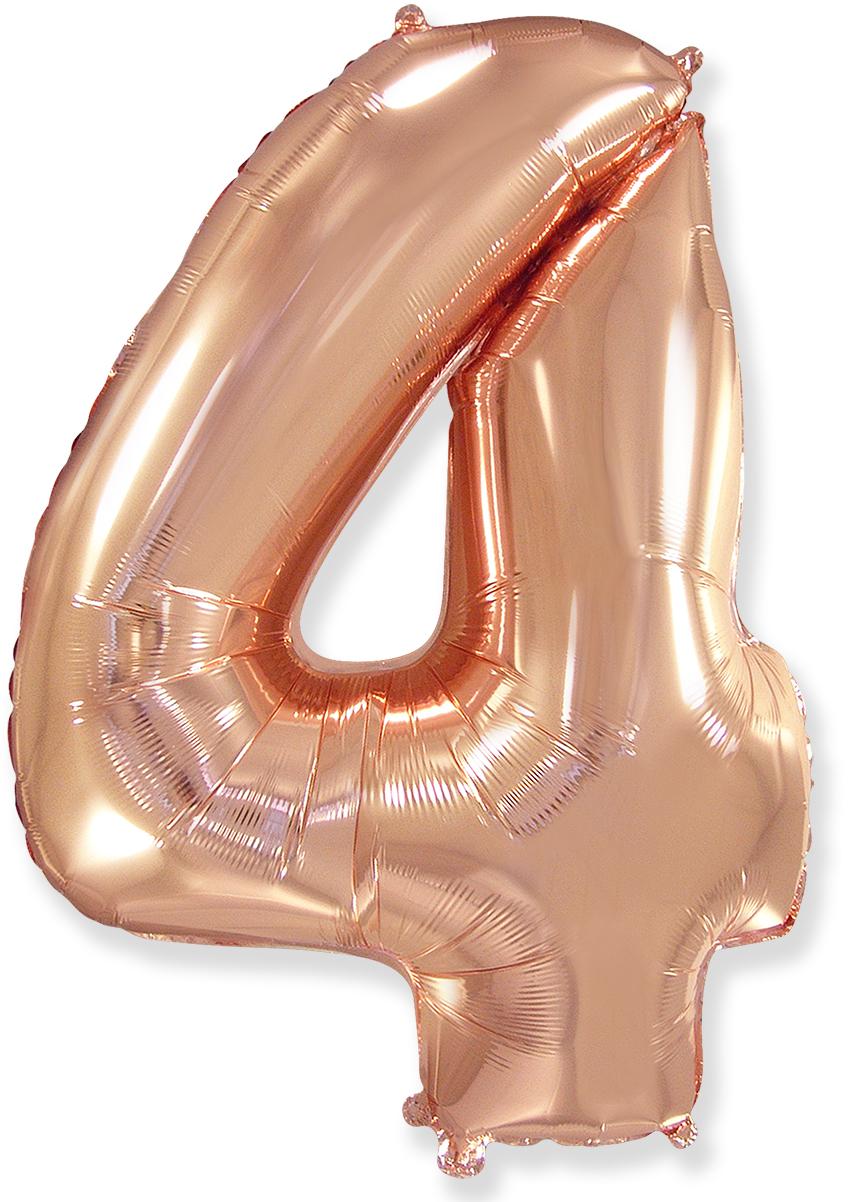 Фолиева цифра розово злато(rose gold) ''4'' с височина 103 см