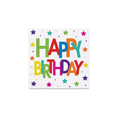 ПАРТИ САЛФЕТКИ ЕВИ HAPPY BIRTHDAY 33/33см. 16бр.